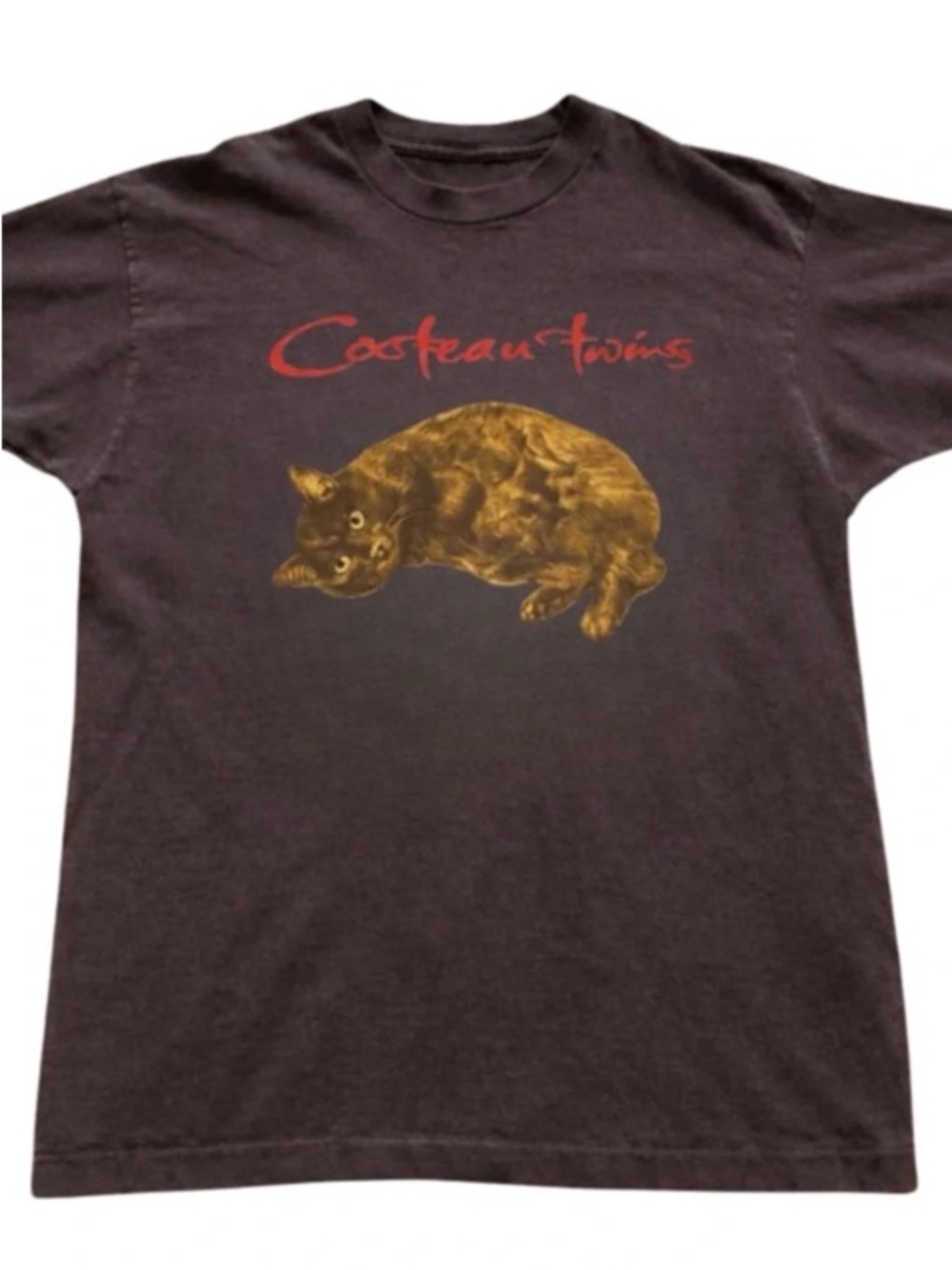 Gildan Black Tee with Yellow Cat and Red Script